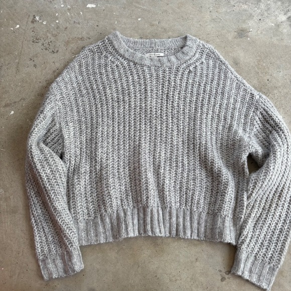 American Eagle By Payless Sweaters - American Eagle Gray Chunky Knit Crewneck Sweater M/M Cozy Fall Winter Style Med